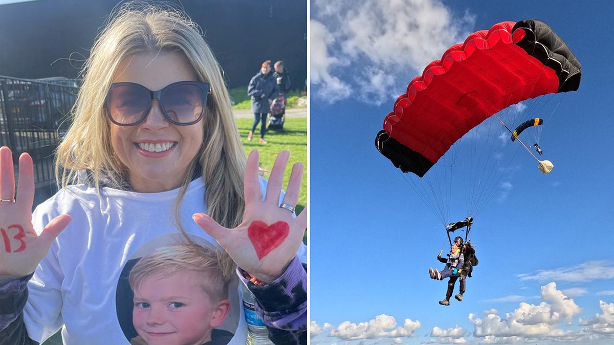 Mothers skydive