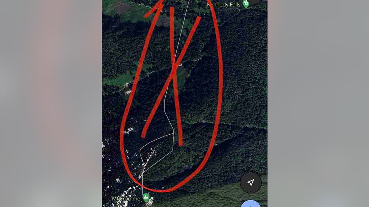 Google Maps trail crossed out with red X