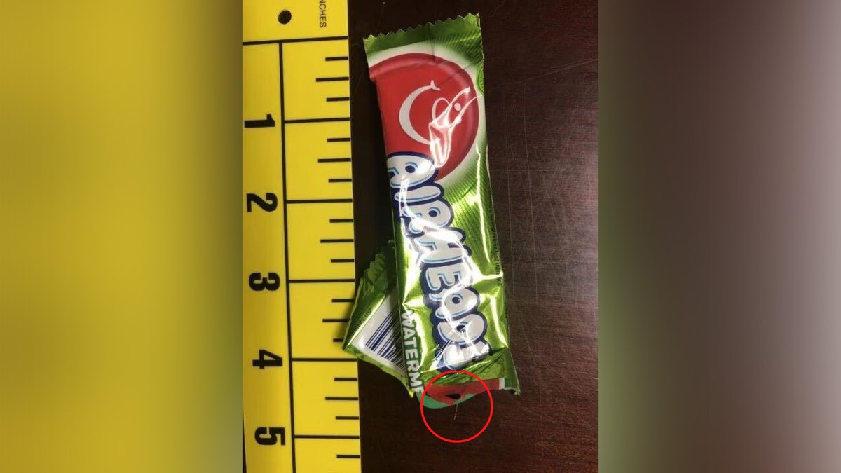 AirHead candy with needle in it