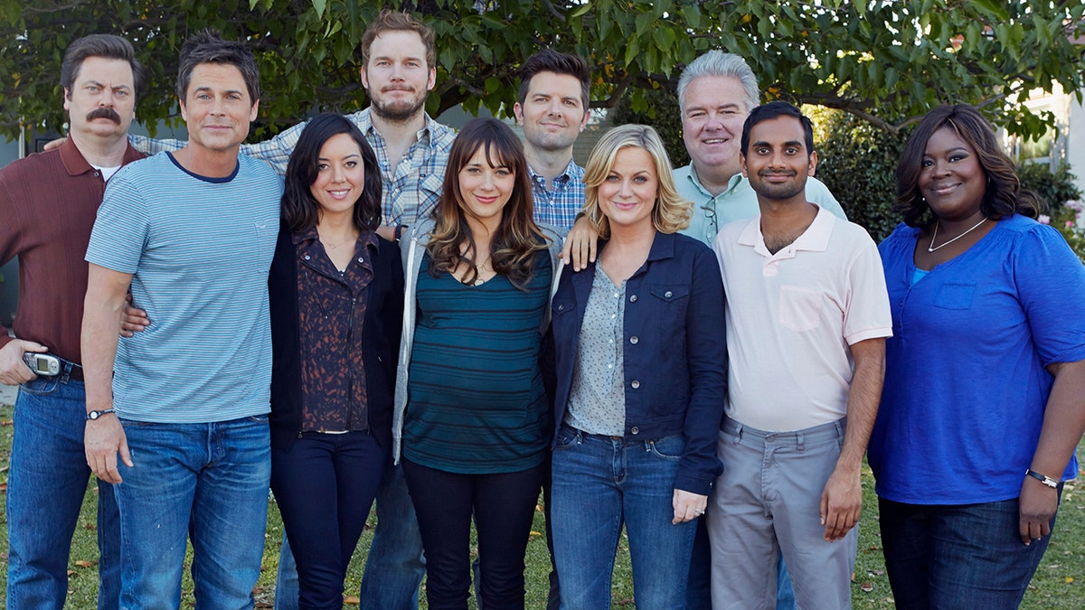 Parks and Recreation cast in a season 6 promo shoot