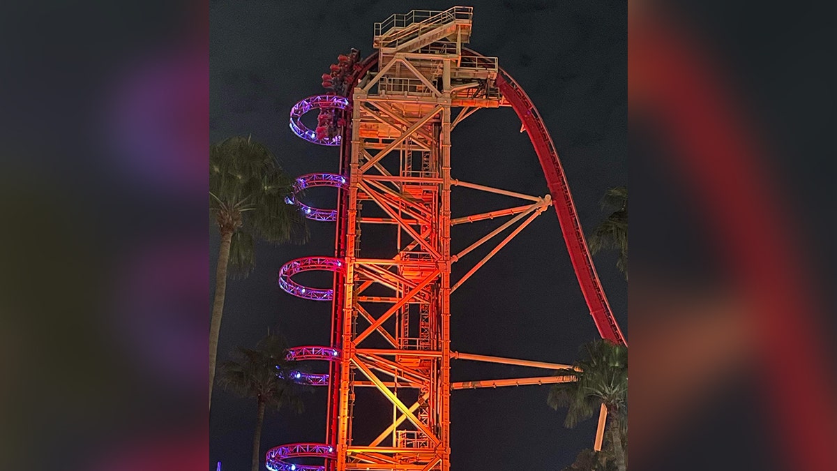 Riders seen stuck on roller coaster