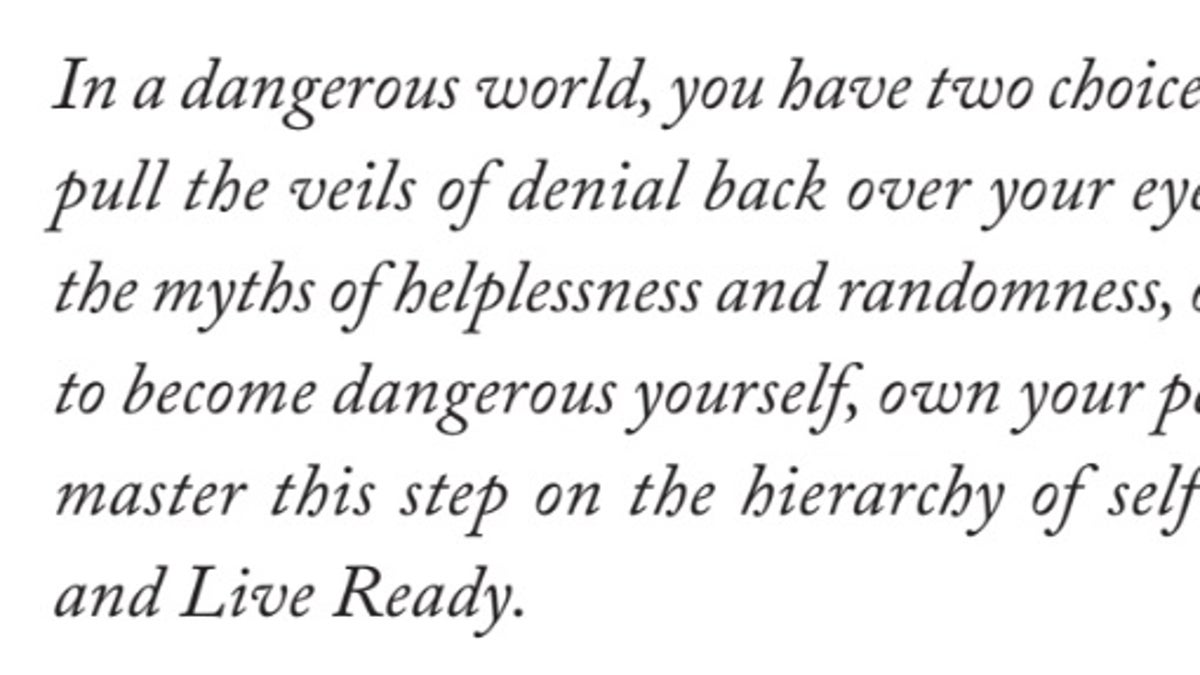 A quote from Sam Rosenberg's book called 'Live Ready.'