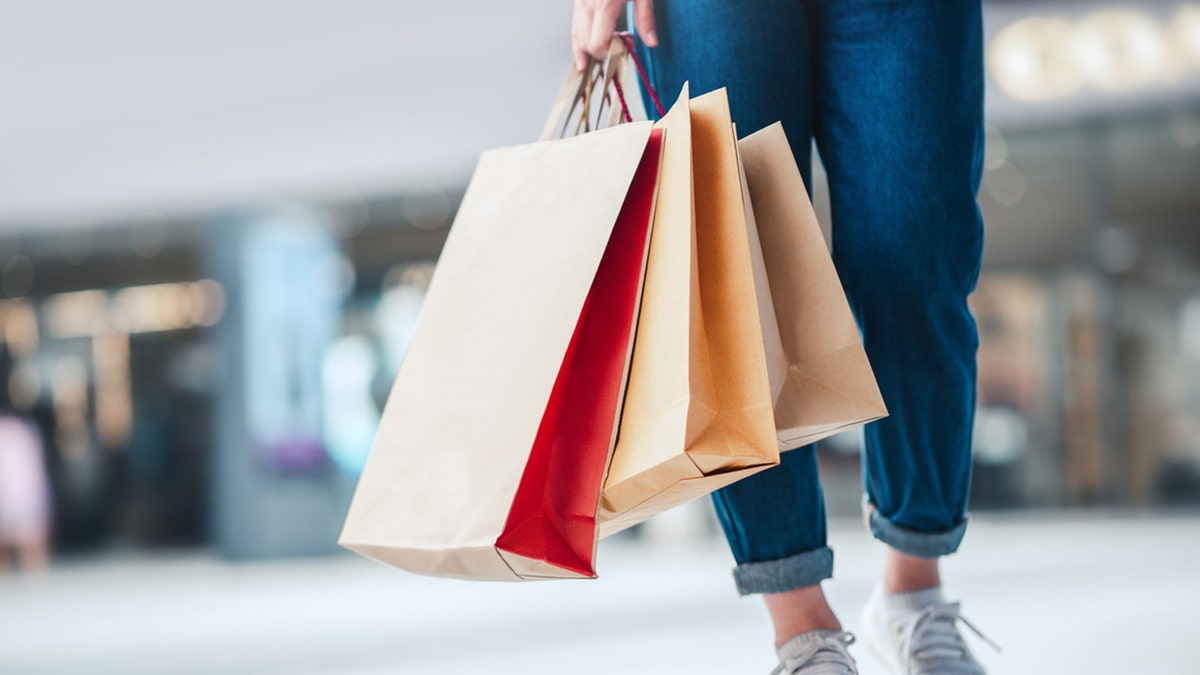 woman with shopping bags