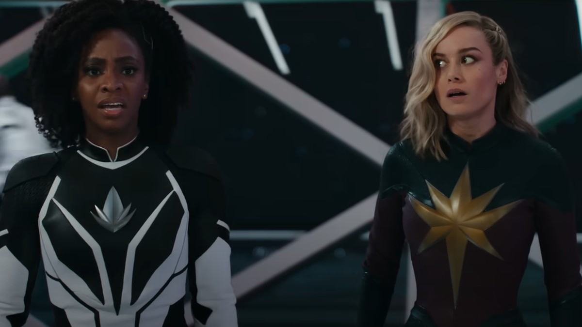 Brie Larson and Teyonah Parris in "The Marvels"