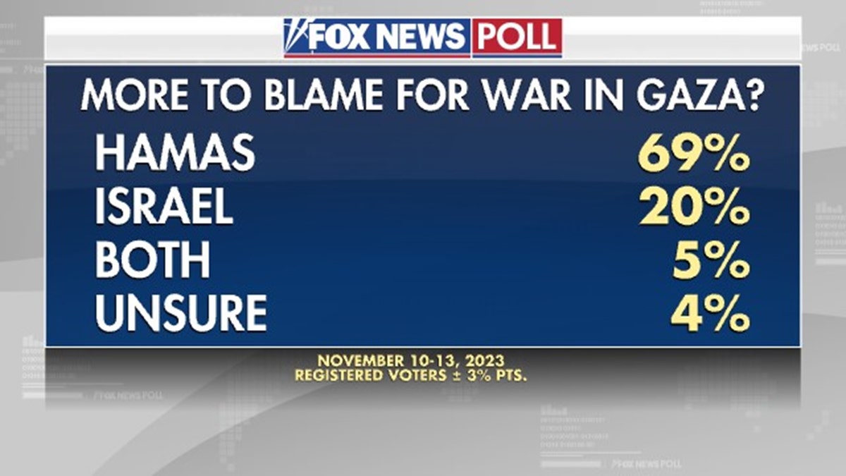 Fox News Poll on whether Hamas or Israel is to blame for Gaza war