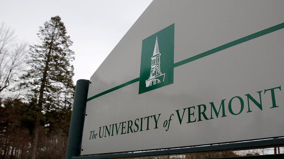 University of Vermont campus sign