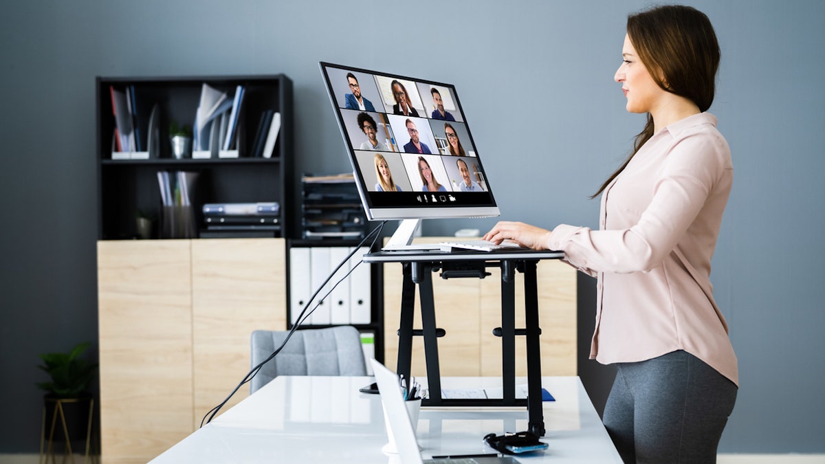 Standing up at computer