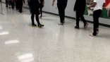 Students walking