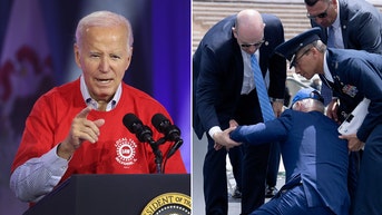Biden assures press 'it wasn't me' who fell during brief UAW speech interruption