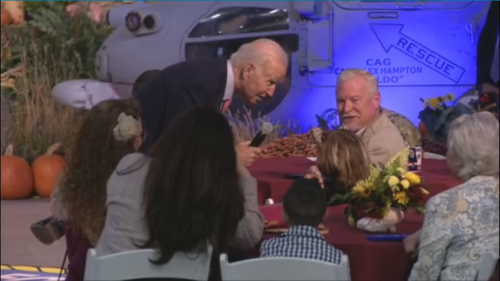 Biden slammed for repeating claim of Naval appointment, remark to young girl at military’s Friendsgiving event