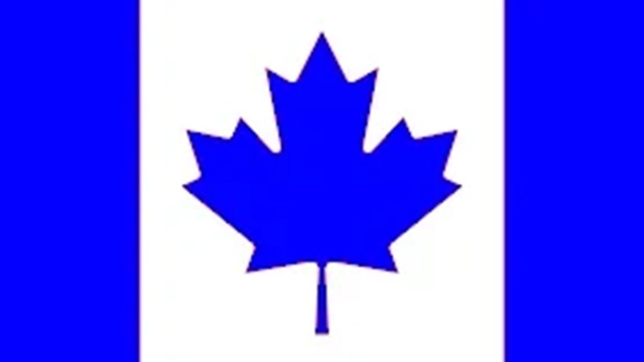 Canadian flag but blue