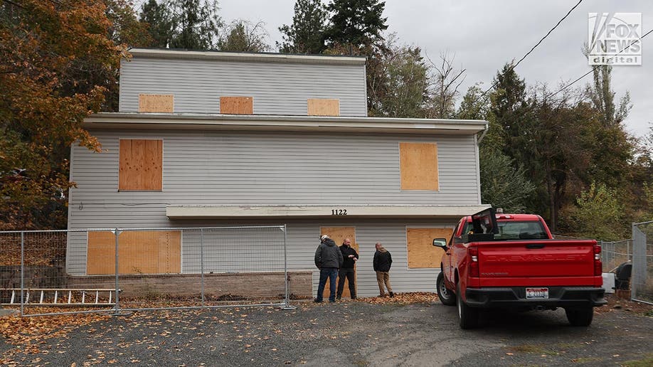 Investigators at the home of the slain University of Idaho students