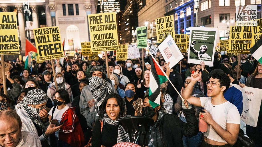 Pro-Palestine protesters march throughout midtown Manhattan