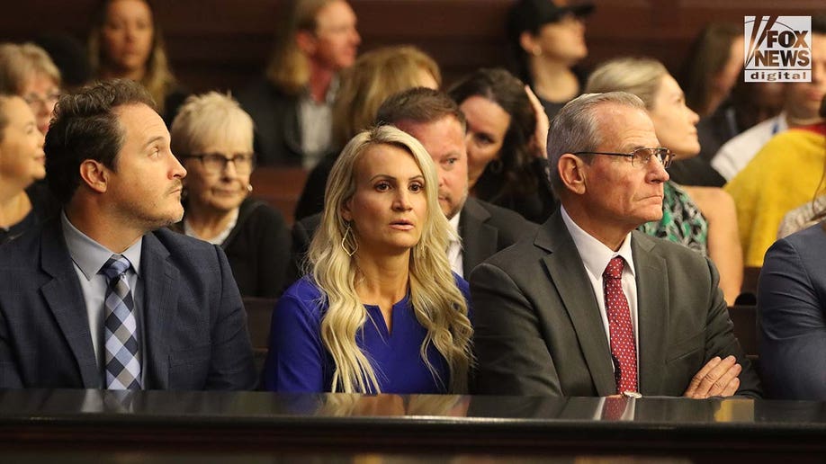 Slain Microsoft executive Jared Bridegan’s brother Justin, sister Ashley and father Gaylord observe the arraignment of Shanna Gardner-Fernandez