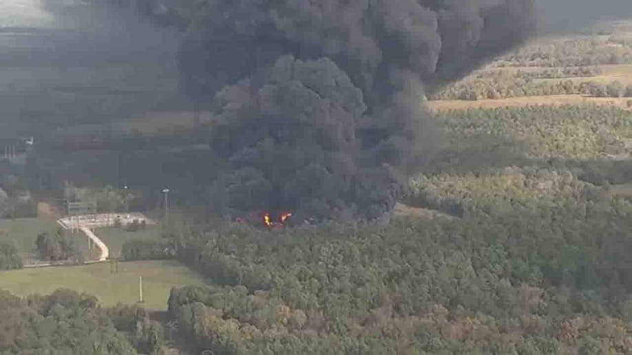 Shepherd chemical plant flames and smoke