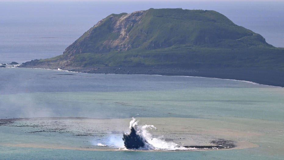 Tiny island forms after undersea volcano erupts off the coast of Japan