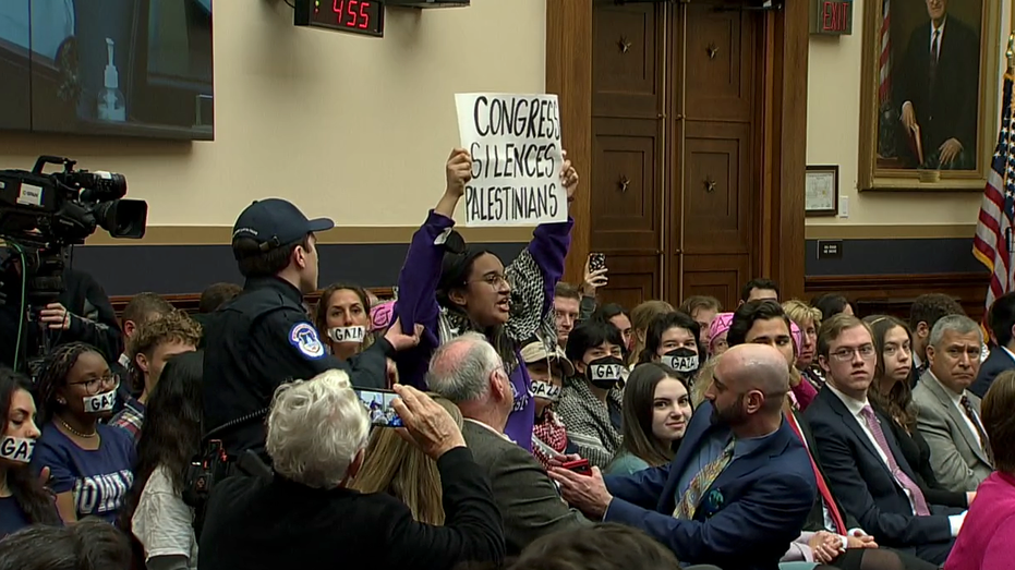 Anti-Israel protesters interrupt Jewish students testifying before Congress on college antisemitism