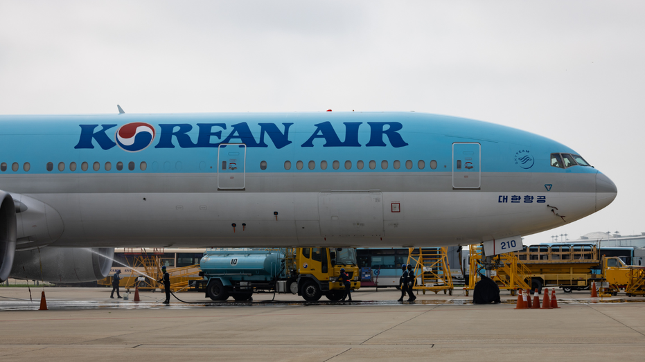 Korean Air plane on the tarmac at at Incheon airport