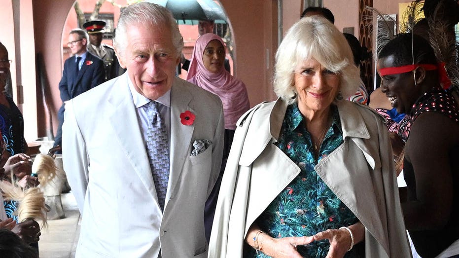 <div></noscript>Queen Camilla gives King Charles a 'love tap' during Kenya state visit</div>
