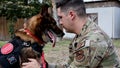 SSgt. Mike Alcala and John reunite after two years apart on Dec. 20, 2023, in San Antonio, Texas. (Credit: Brent Strong / American Humane)
