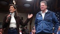 Republican presidential candidate and former U.S. Ambassador to the United Nations Nikki Haley is endorsed by New Hampshire Governor Chris Sununu at a campaign town hall in Manchester, New Hampshire, on December 12, 2023.