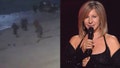 A boat full of suspected of illegal immigrants, left, and singer Barbara Streisand, right.
