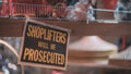 Shoplifters will be prosecuted sign in a store - Fox News