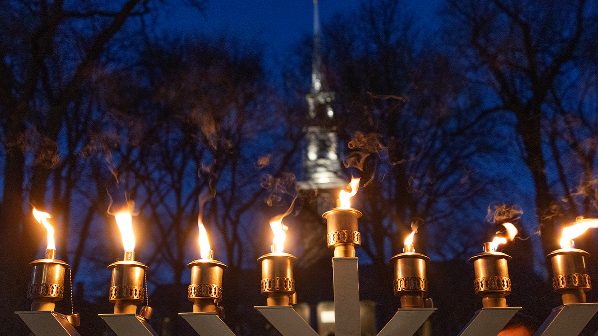 A close-up view of candles