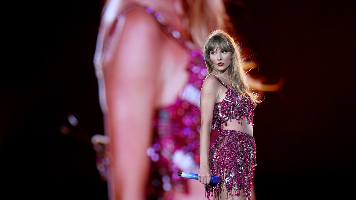 Taylor Swift performs onstage during The Eras Tour