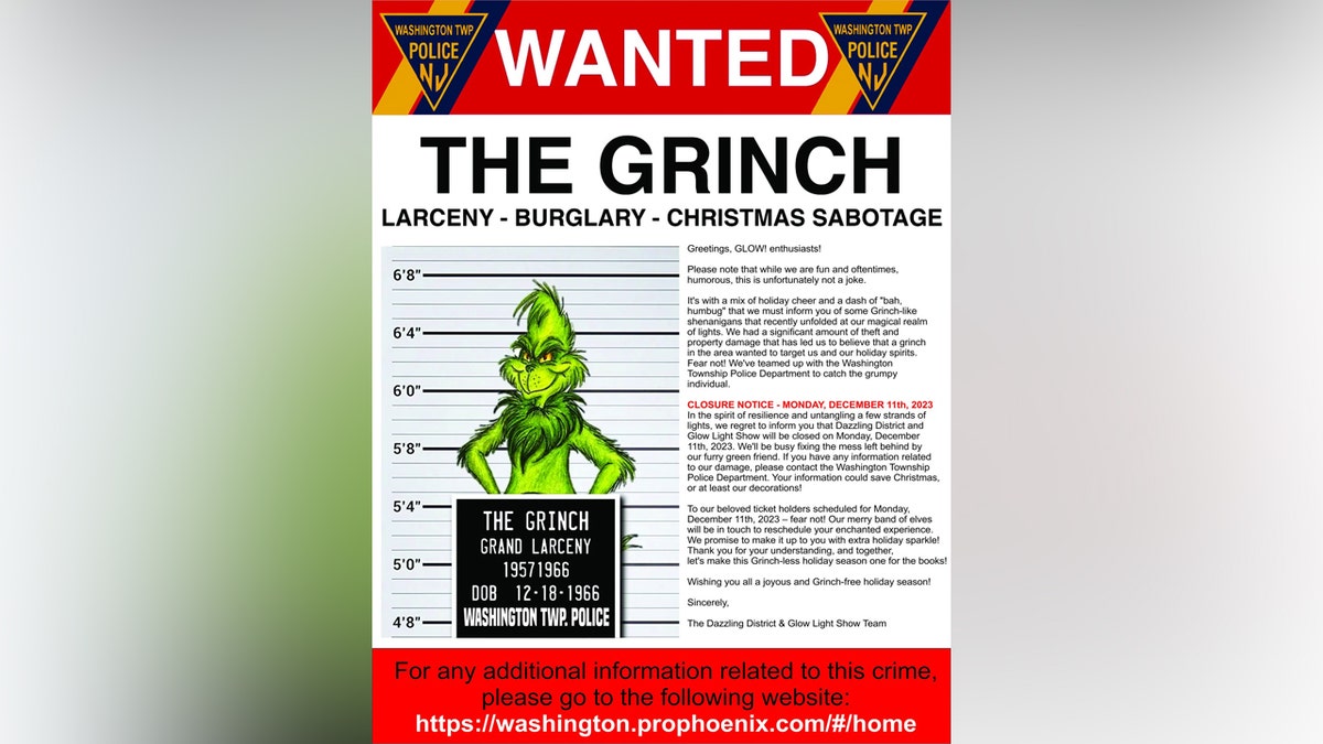‘Grinch’ wanted for forcing Christmas light show to temporarily close in New Jersey community 3 Grinch ruins Christmas light show