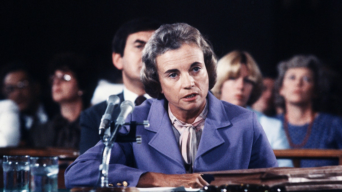 Sandra Day O'Conner at a Senate hearing