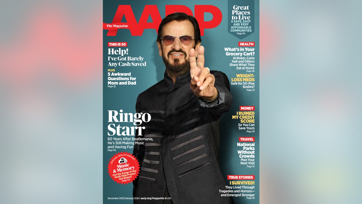 Ringo Starr on the cover of AARP The Magazine