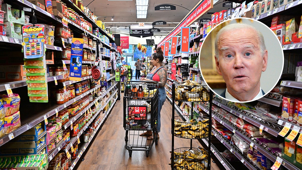 President Biden, grocery store