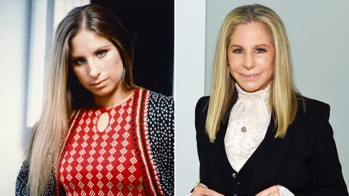 Barbra Streisand then and now