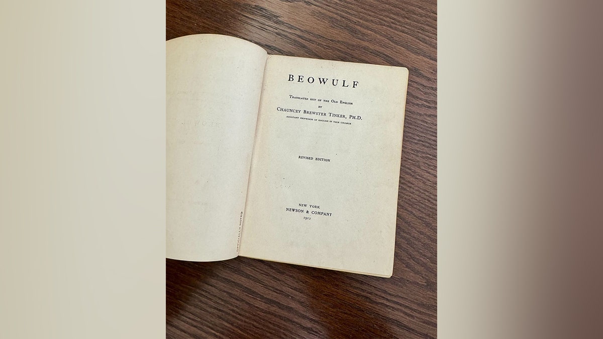 Inside cover of Beowulf