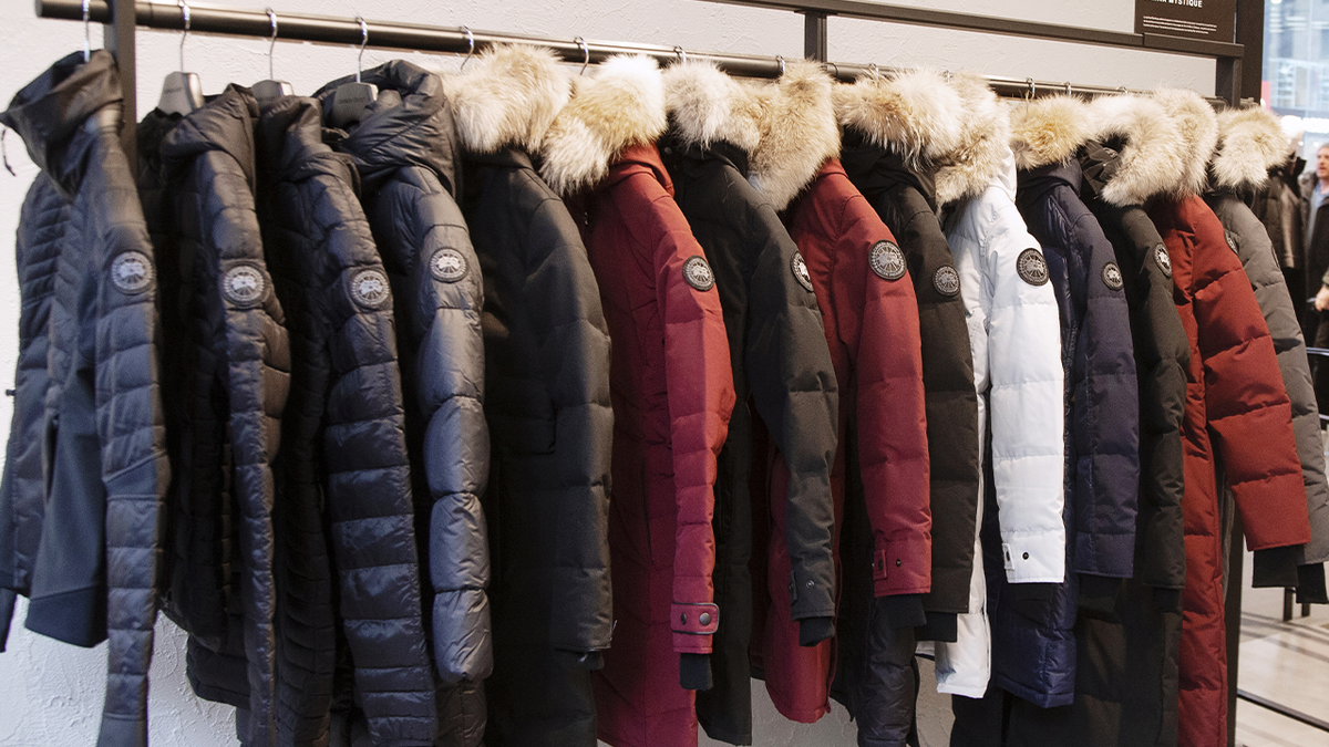 Canada Goose jackets on rack