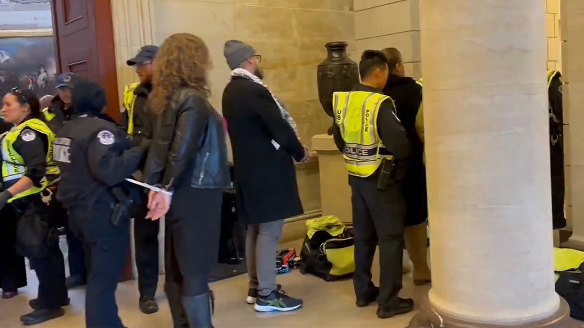 Detención de manifestantes en el Capitolio