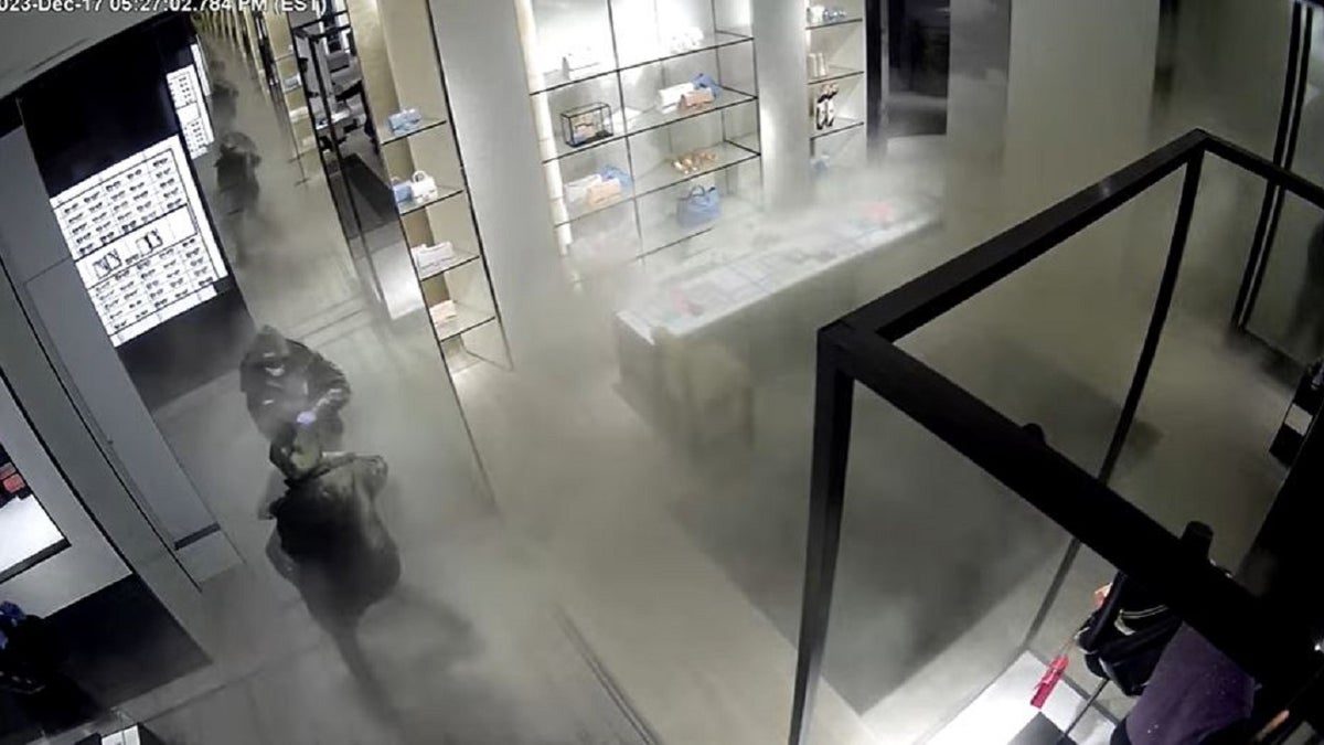 Video still from robbery of Chanel store in Washington, D.C.