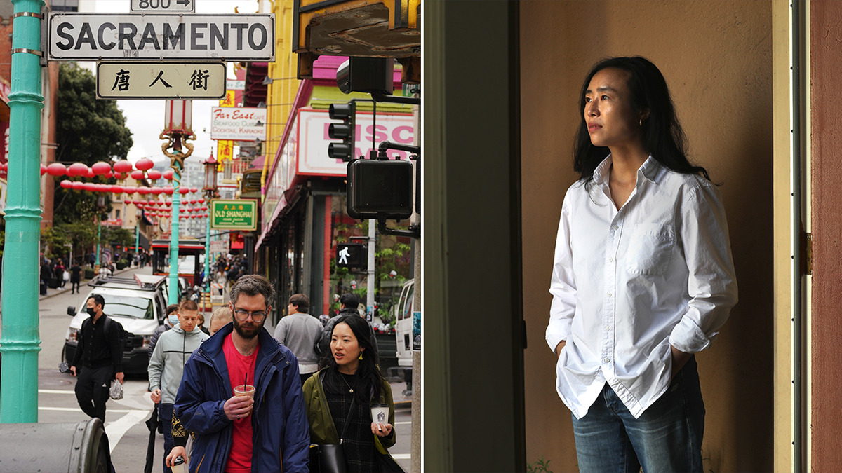 San Francisco Chinatown and San Francisco Supervisor Connie Chan split image