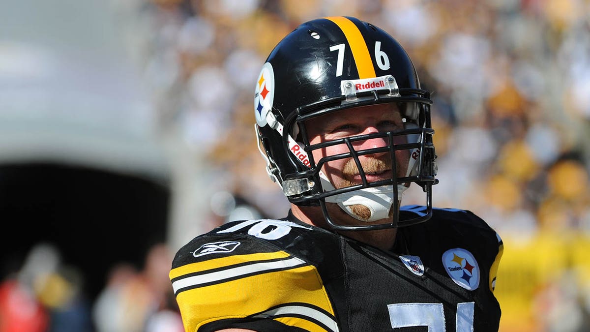Chris Hoke looks on during a Steelers game