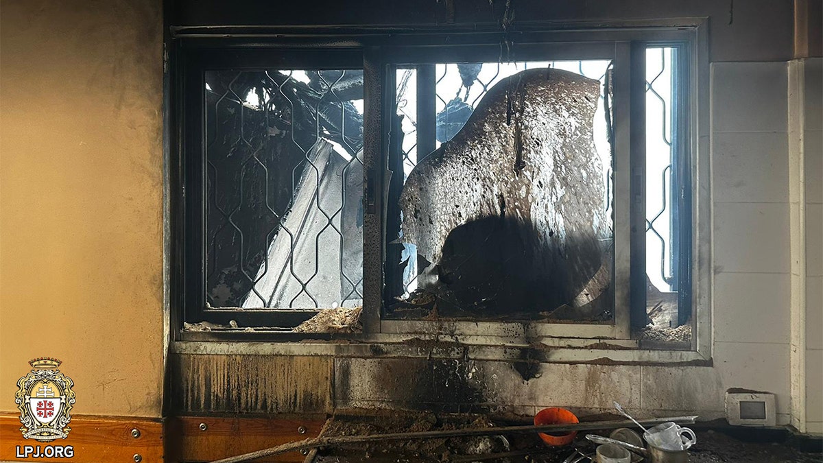 Gaza church window is damaged