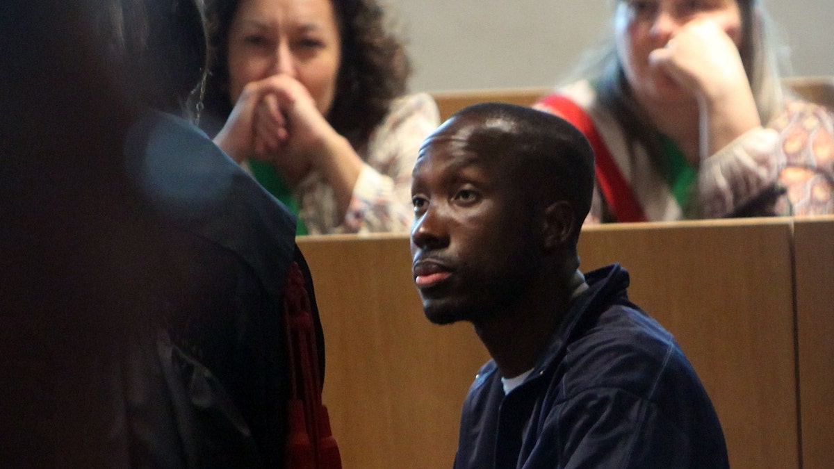 Rudy Guede in an Italy courtroom