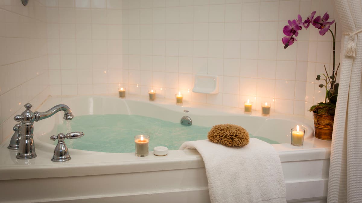 Bathtub with candles