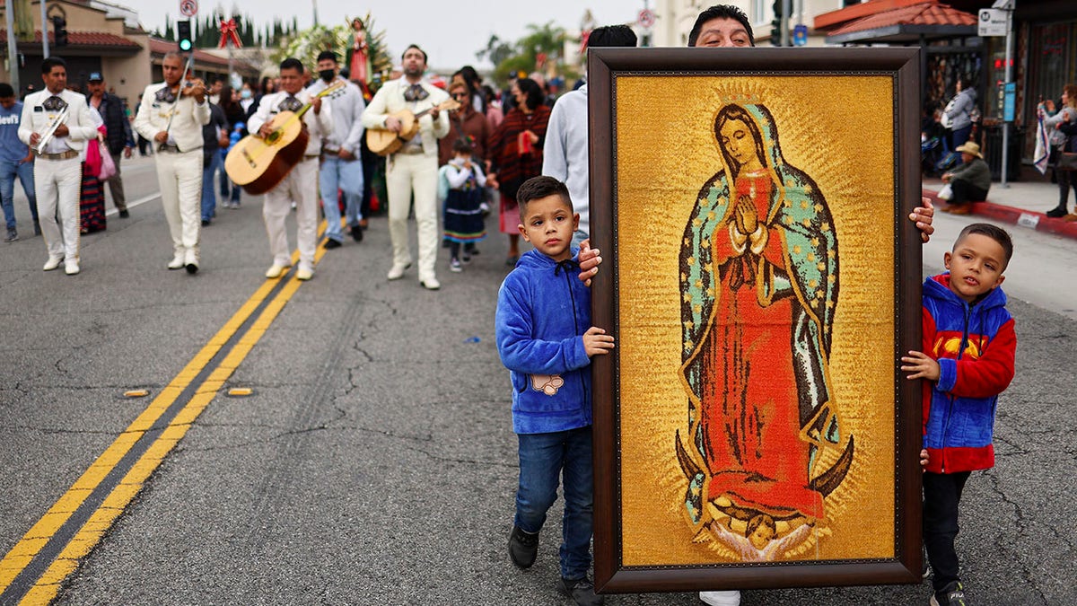 child in Guadalupe procession
