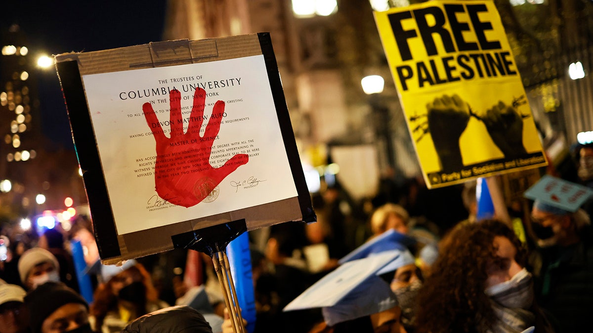Free Palestine demonstration at Columbia University