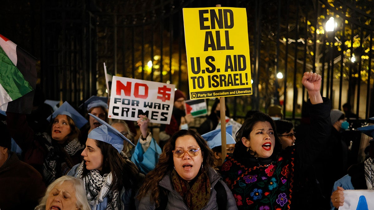 Free Palestine protester at Columbia