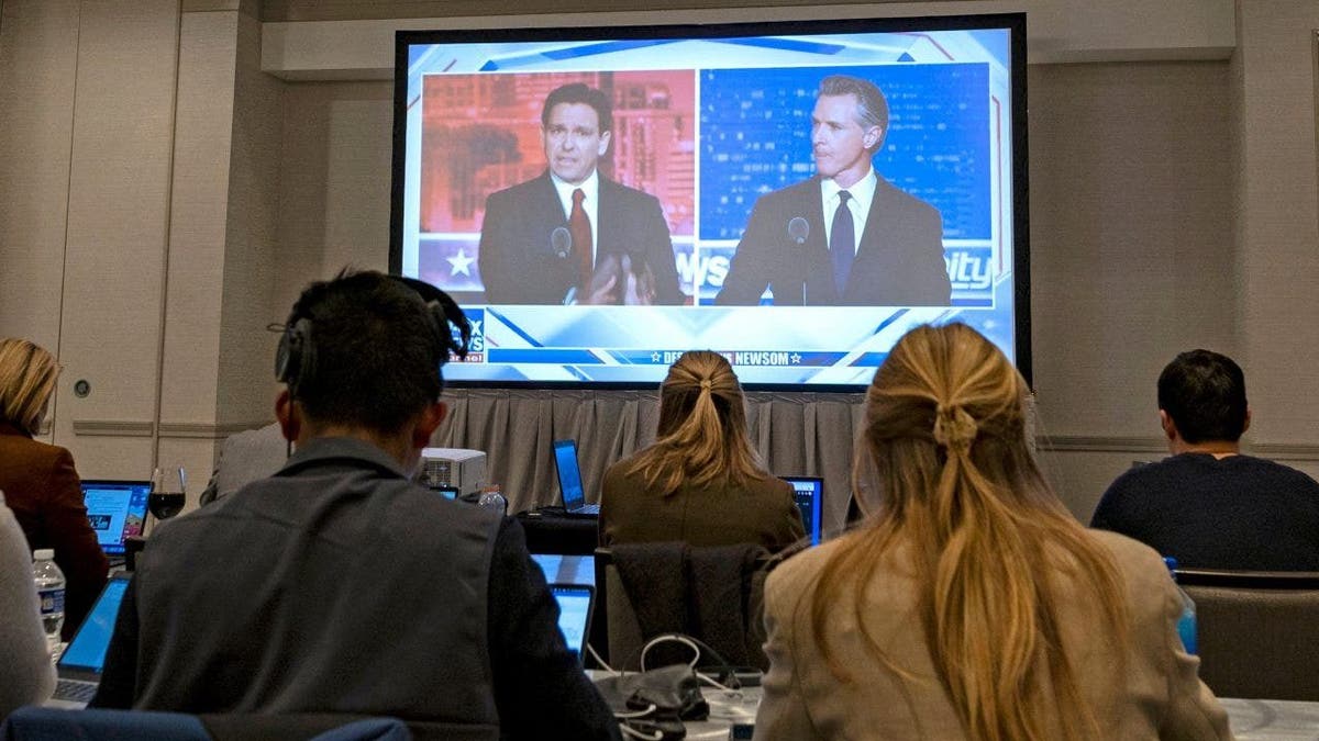 Debate watching from the press room