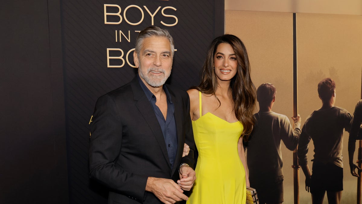 George Clooney and Amal Clooney "The Boys in the Boat" premiere