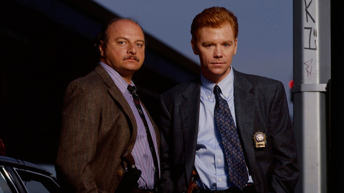 Dennis Franz and David Caruso in "NYPD Blue."
