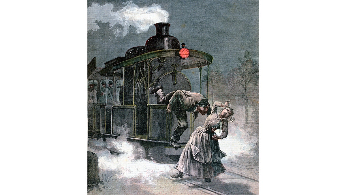 Impresión de un suplemento de Le Petit Journal en Francia, 14 de noviembre de 1891. Charles F. Dowd, el creador de los husos horarios, murió de forma similar en 1904, al ser atropellado y arrojado por un tren.